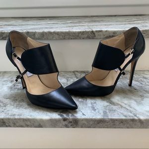 Jimmy Choo Black Calfskin Leather Point-Toe Pump